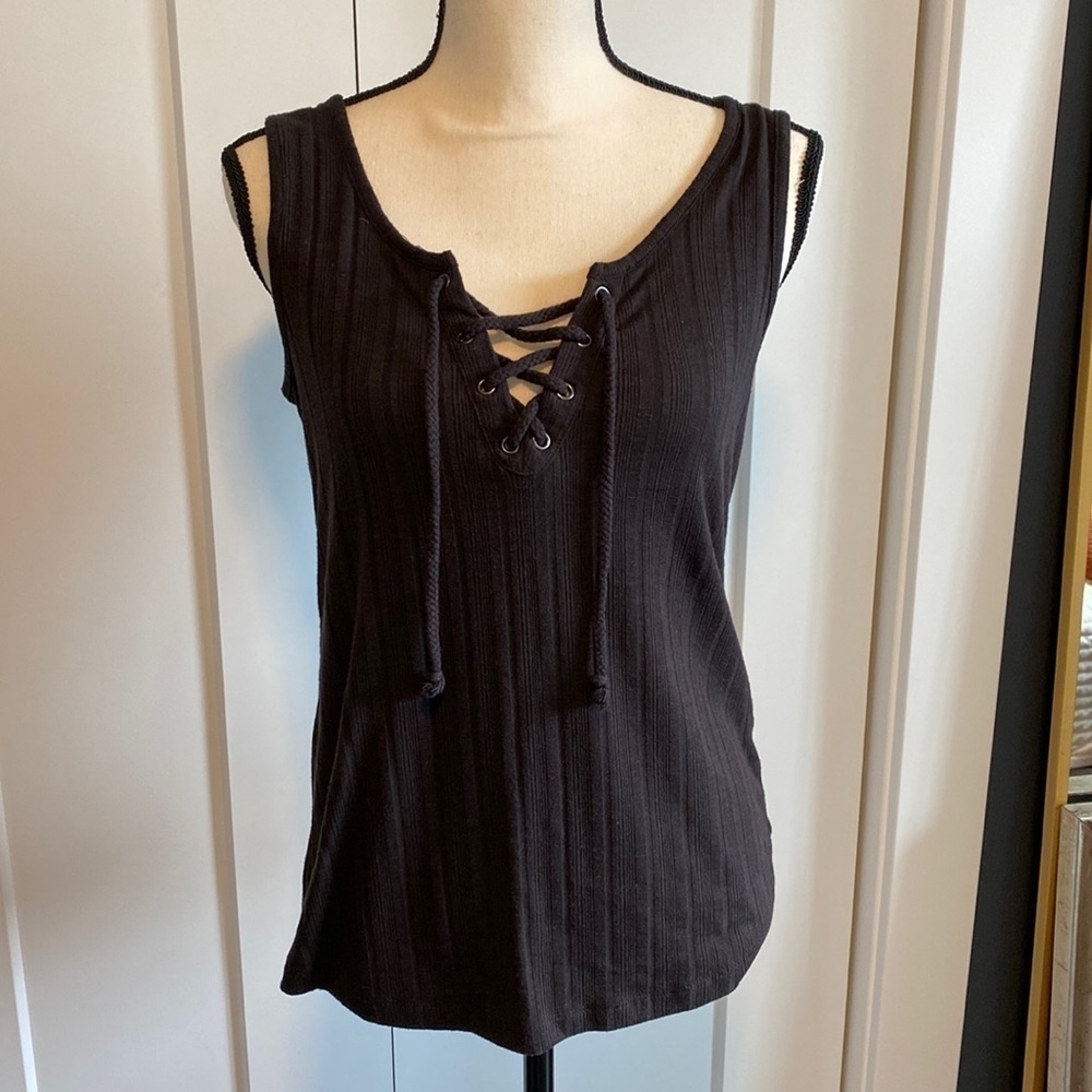 Maurices Lace Up Ribbed Tank